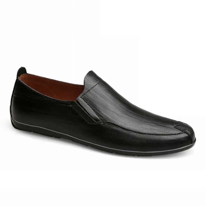 Men's Summer Casual Leather Slip-Ons | Plus Size