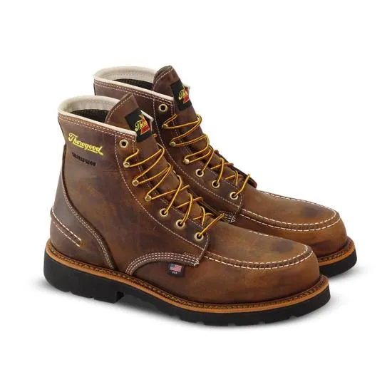 Men's Thorogood 6" Brown, WP, EH, SR, Moc Steel Toe Boot (U.S.A.)