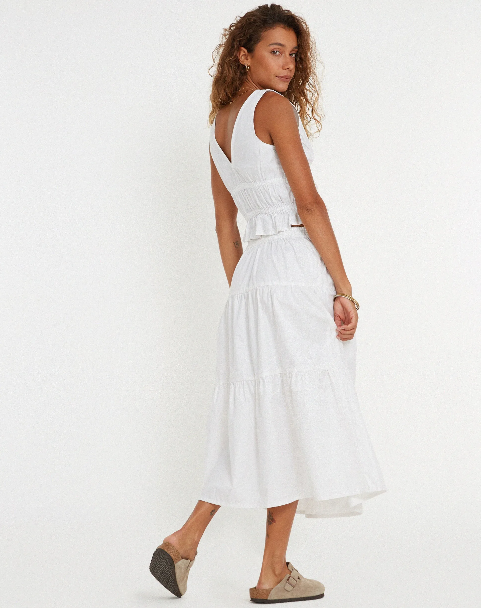 Midaxi Skirt in White