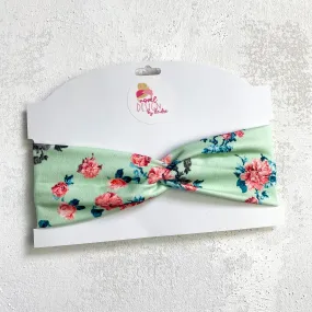 Mint Coral Floral CLASSIC Headband