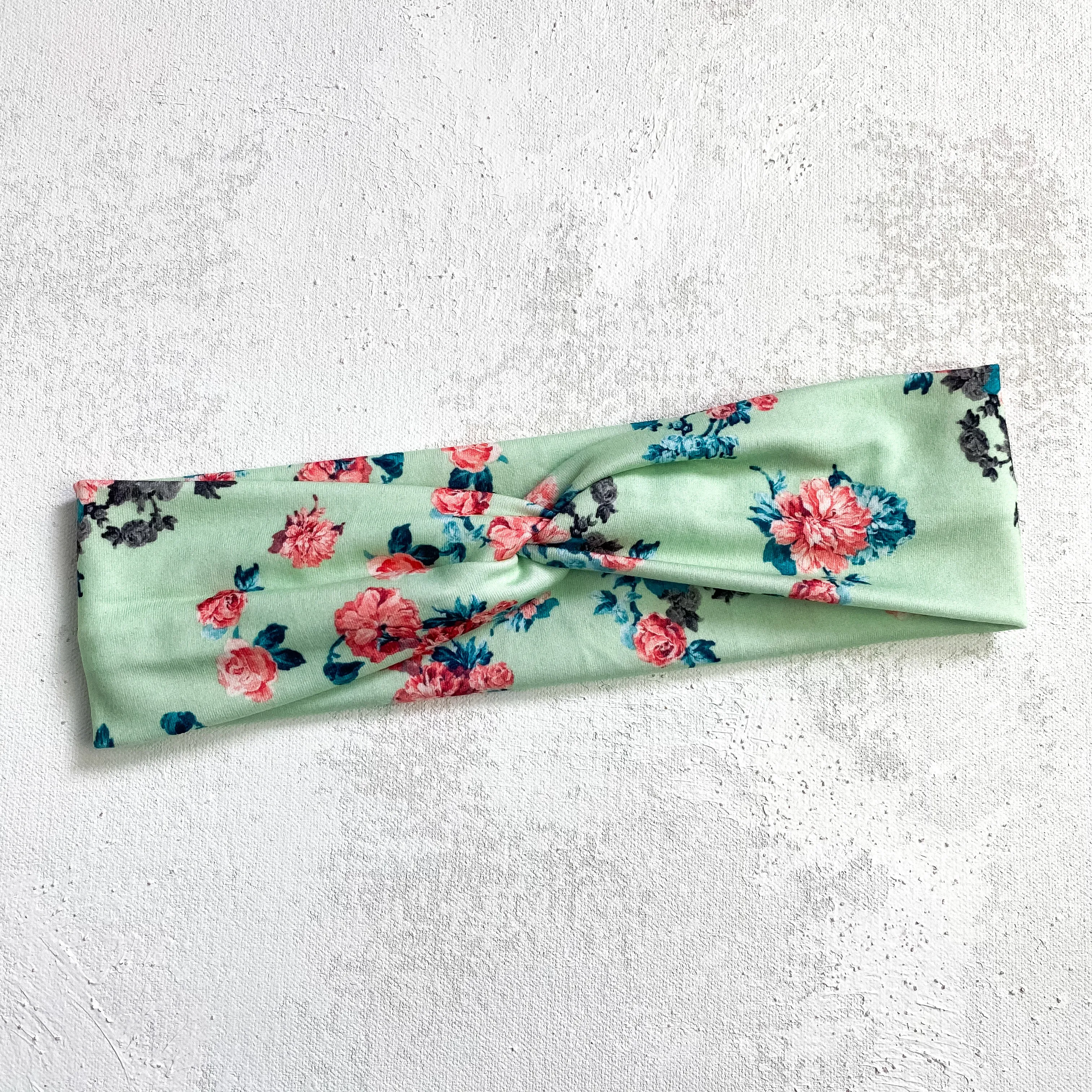 Mint Coral Floral CLASSIC Headband