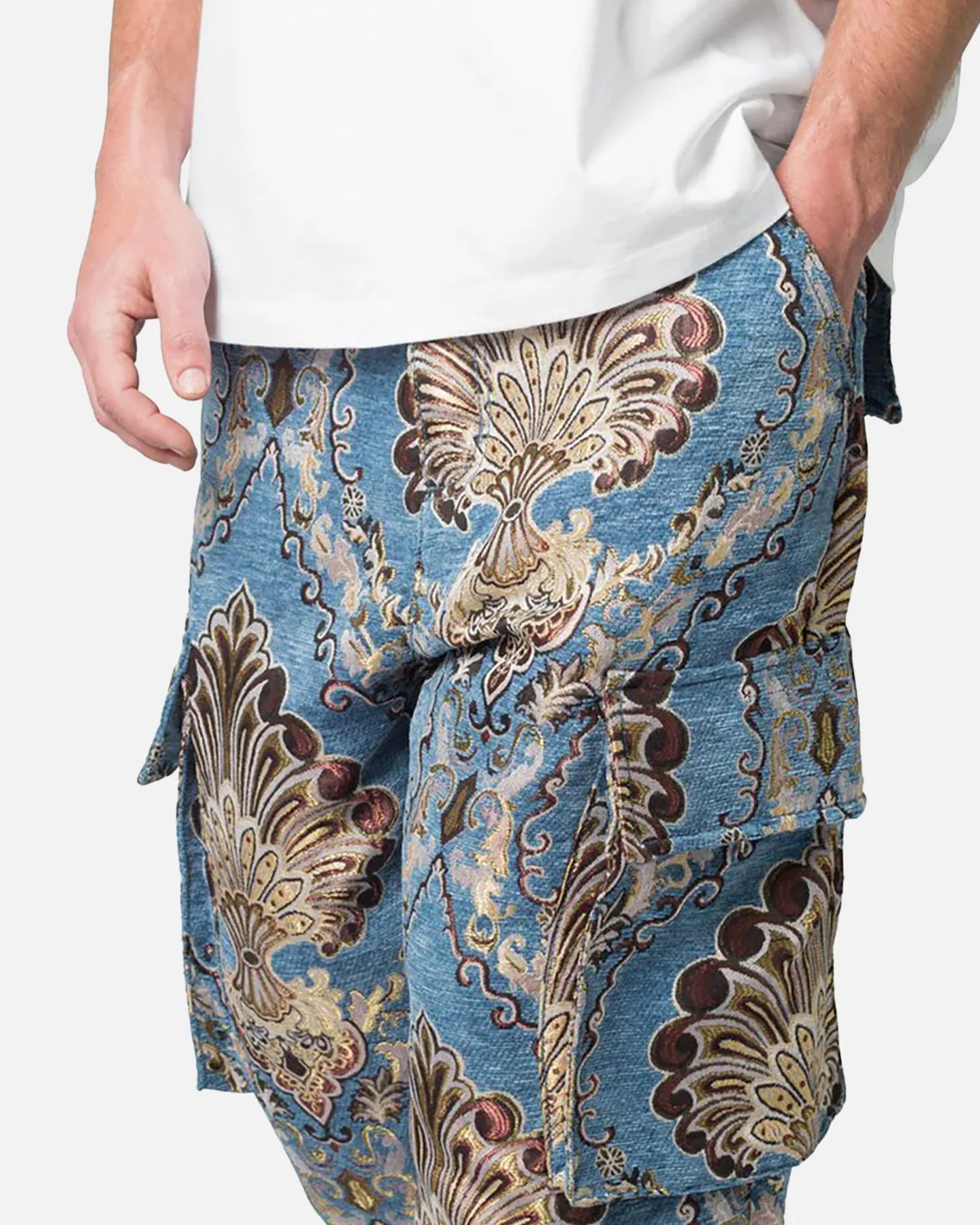 MNML Ultra Baggy Jacquard Floral Cargo Pants Multi Floral