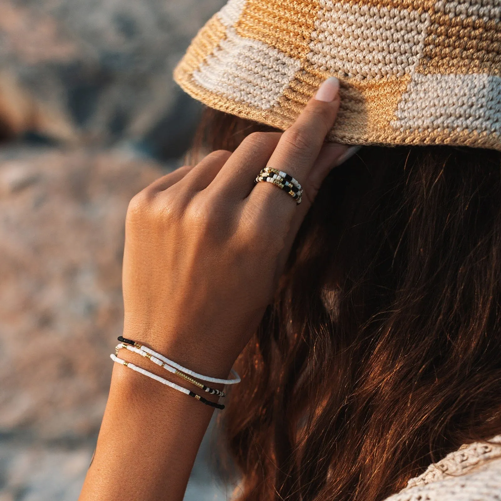 Monochrome Stretch Bracelet Set of 3