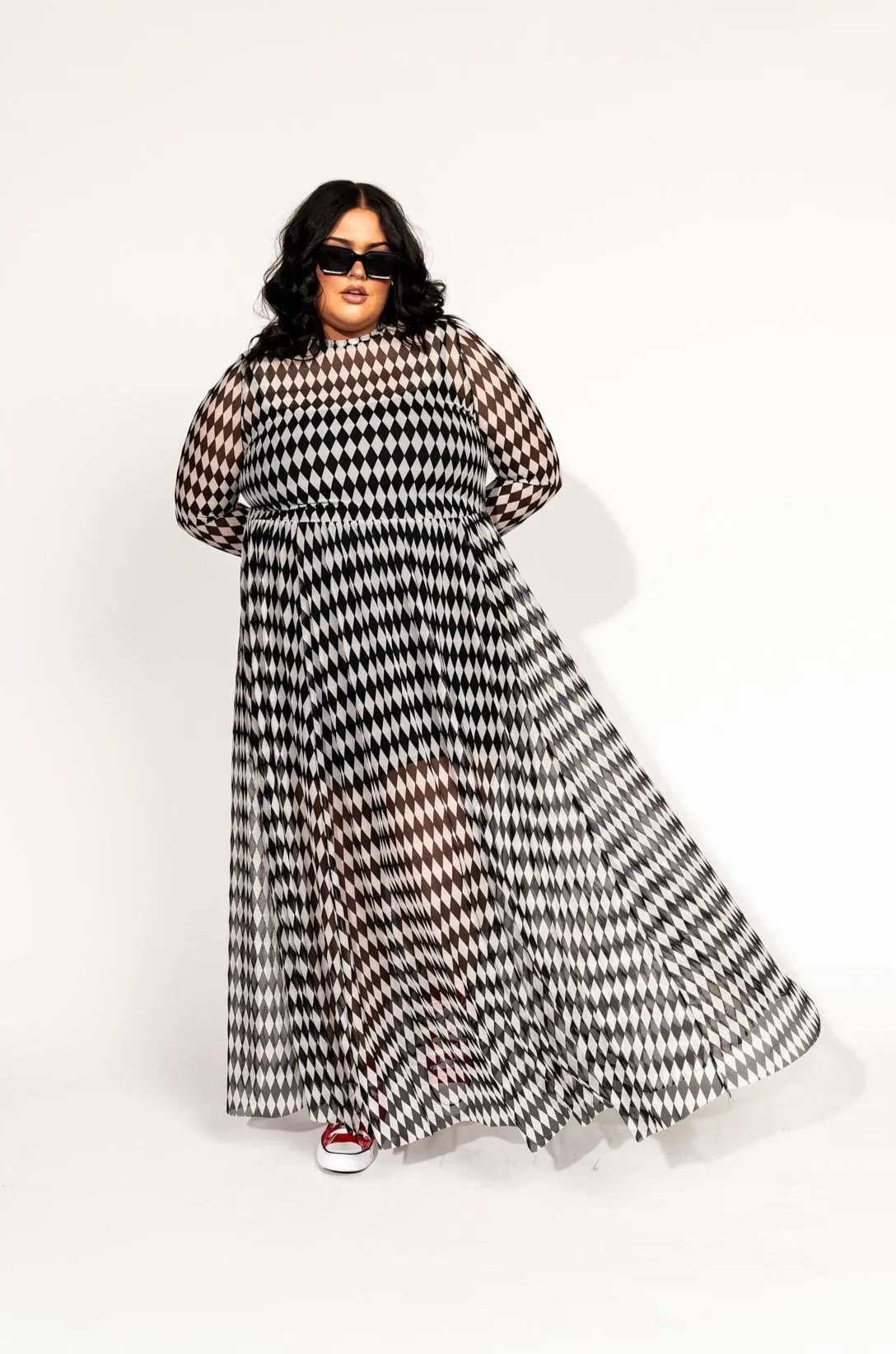 More You Mesh Maxi Dress in Harlequin