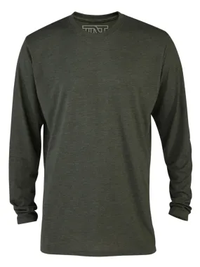 Moss Heather Long Sleeve Tri-Blend T-Shirt - Green