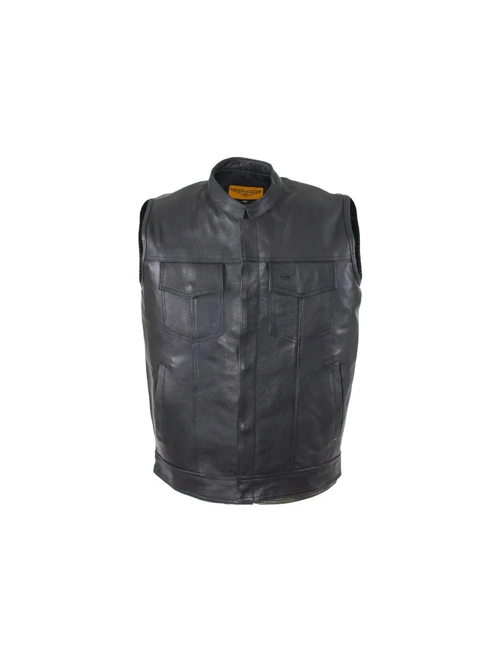 Motorcycle Club Vest With Zipper, MV320-ZIP-SS-DL