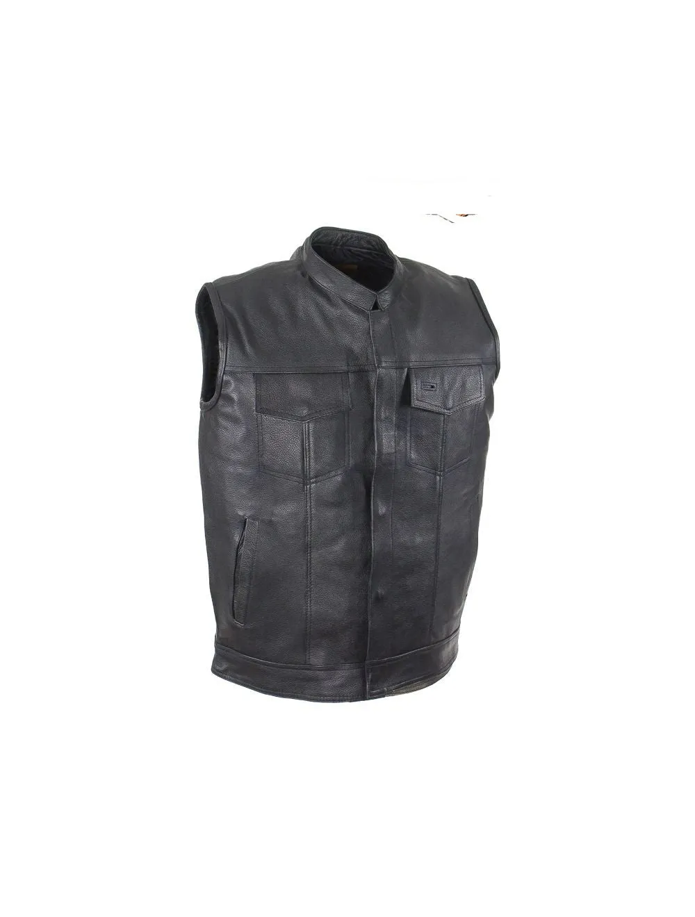 Motorcycle Club Vest With Zipper, MV320-ZIP-SS-DL