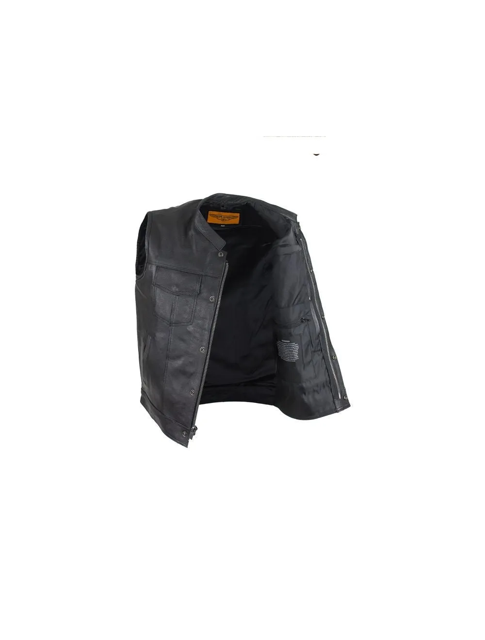 Motorcycle Club Vest With Zipper, MV320-ZIP-SS-DL