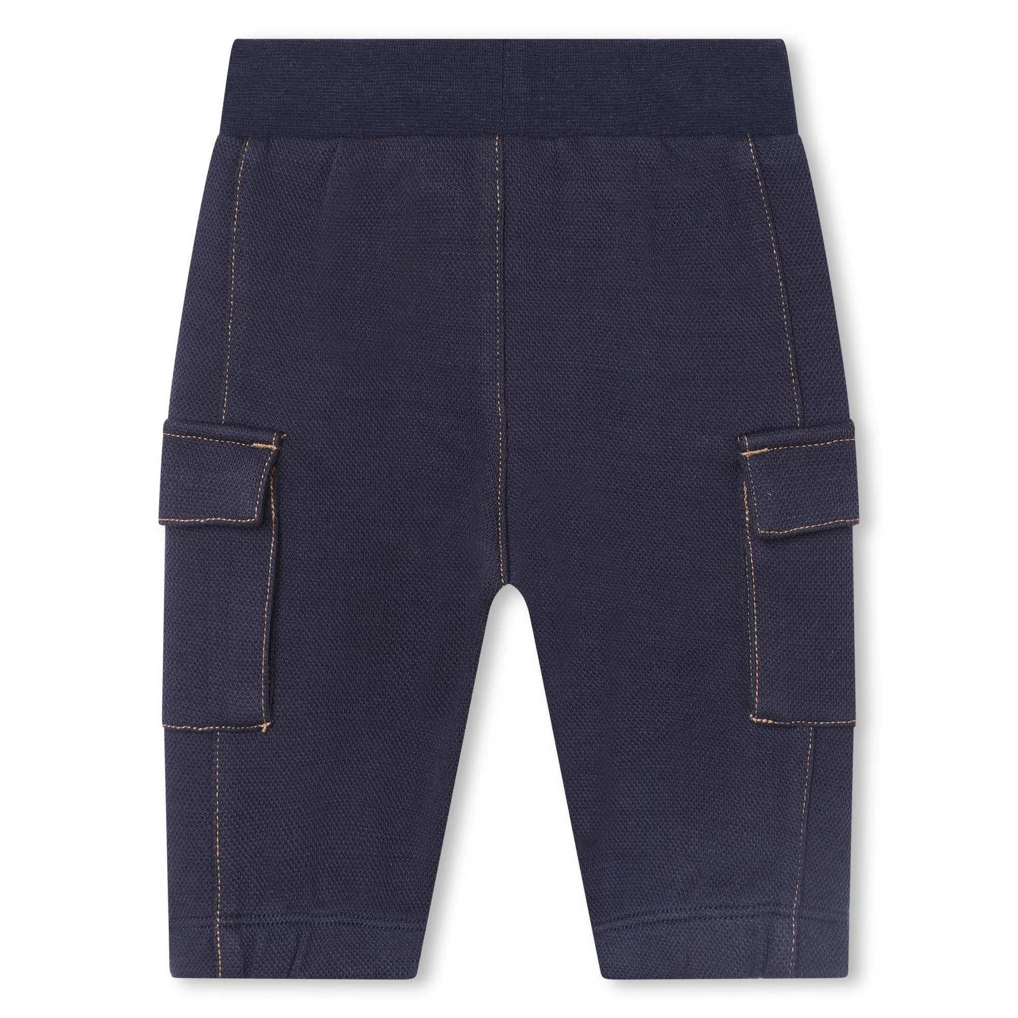 Navy Cotton Logo Pants