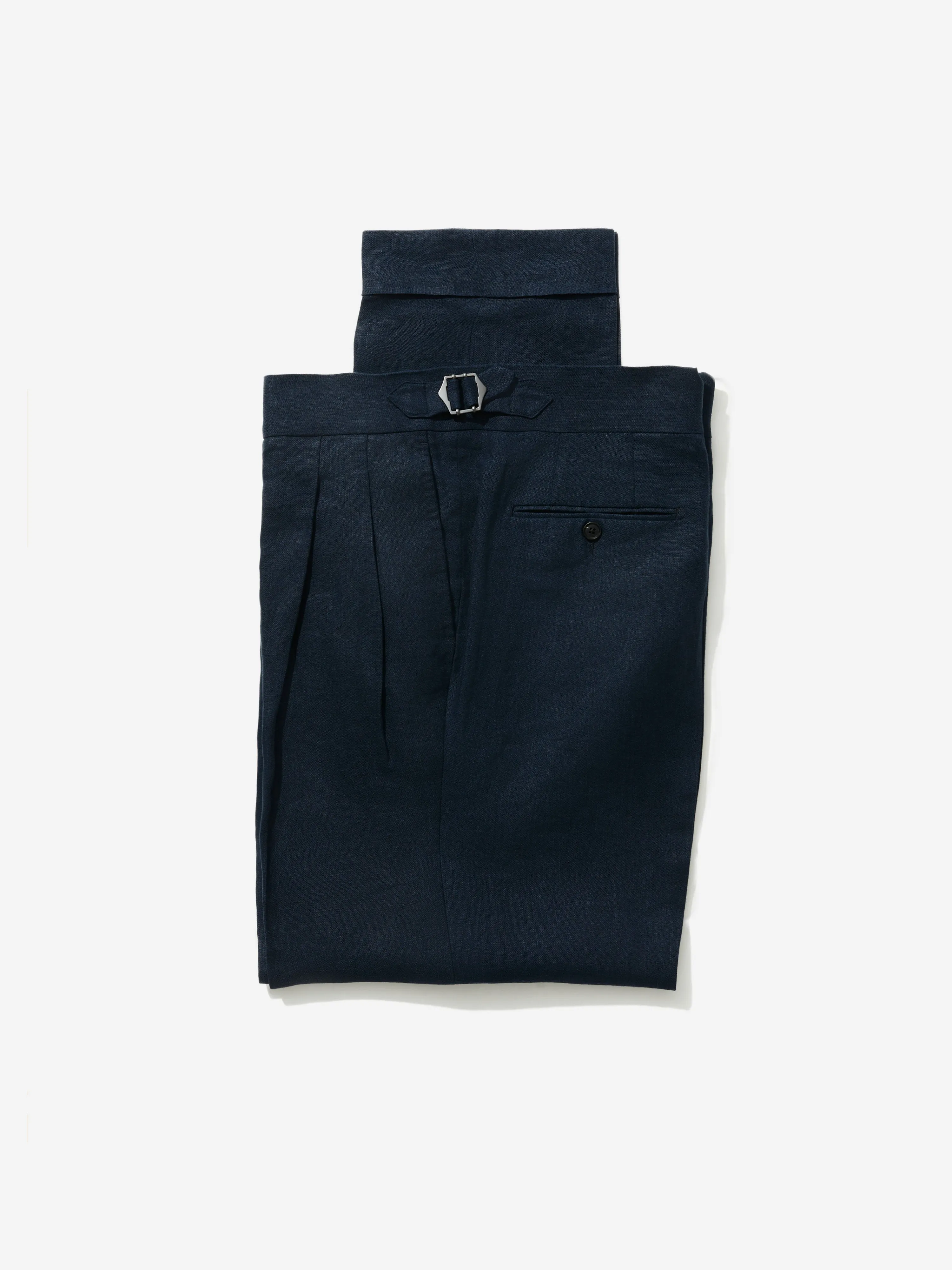 Navy Linen Gurkha Trousers