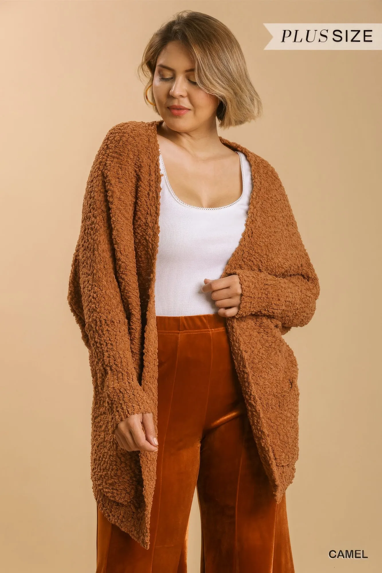 Open Front Oversized Cardigan Sweater