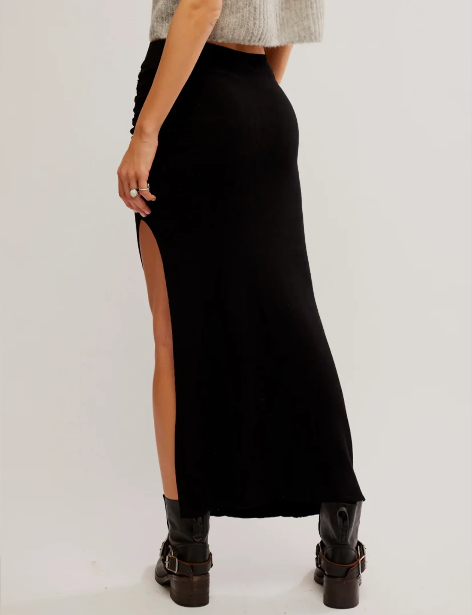 Peak Show Maxi Skirt, Black