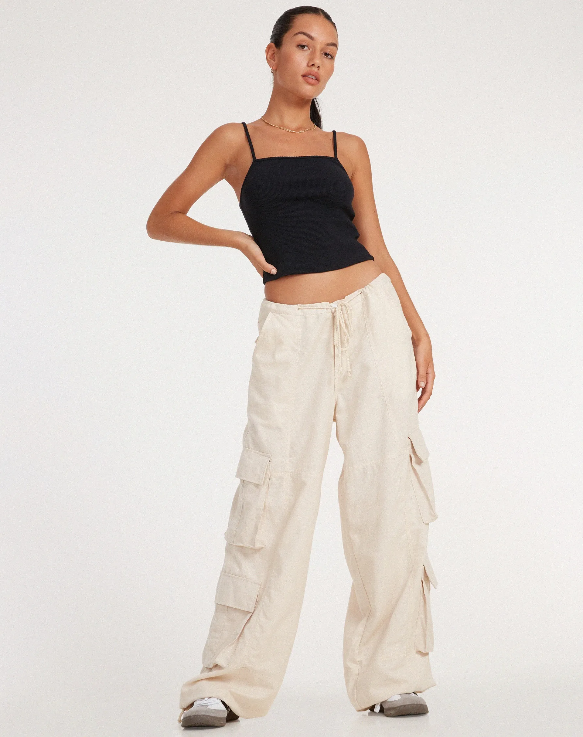 Philia Cargo Trouser in Ecru