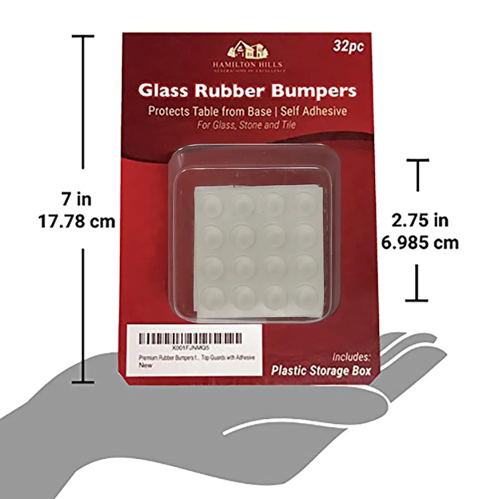 Premium Rubber Bumpers for Glass Stone Tile & Drawers | Self Stick Table Protector