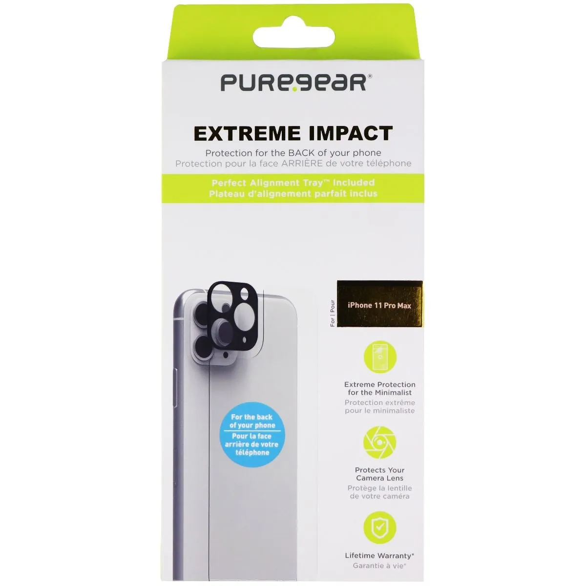 PureGear Extreme Impact Back Panel & Camera Protector for iPhone 11 Pro MAX