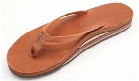 Rainbow Women's Double Layer Classic Leather Sandals - Classic Tan Brown