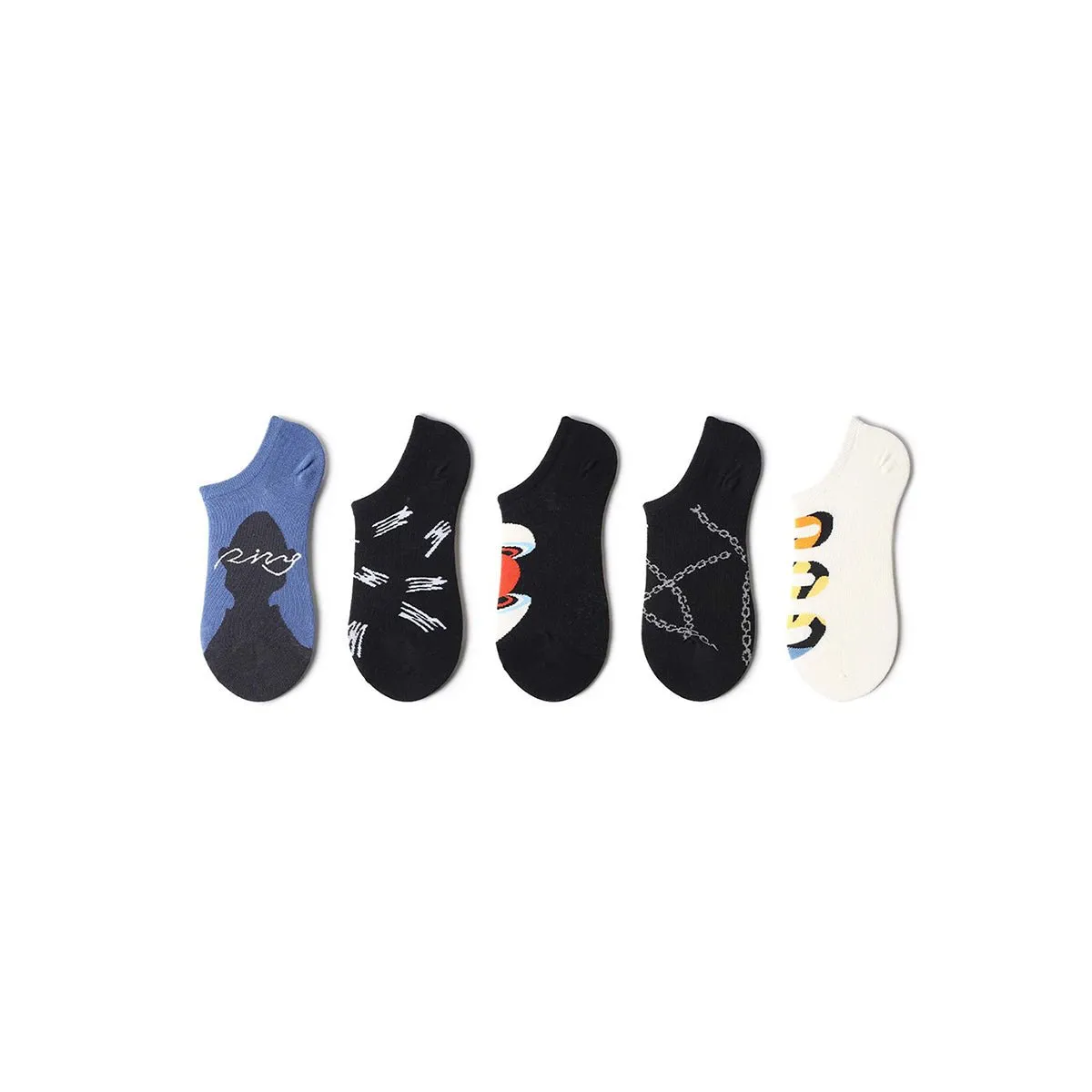 Ring Lightweight Summer Women 5pcs Ankle Socks Set