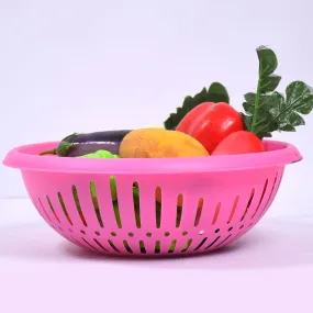 Round Unbreakable Plastic Basket with Handle, Organizers & Storage Basket for Fish, Fruit, Vegetable, Multipurpose Use ( MOQ = 10 )