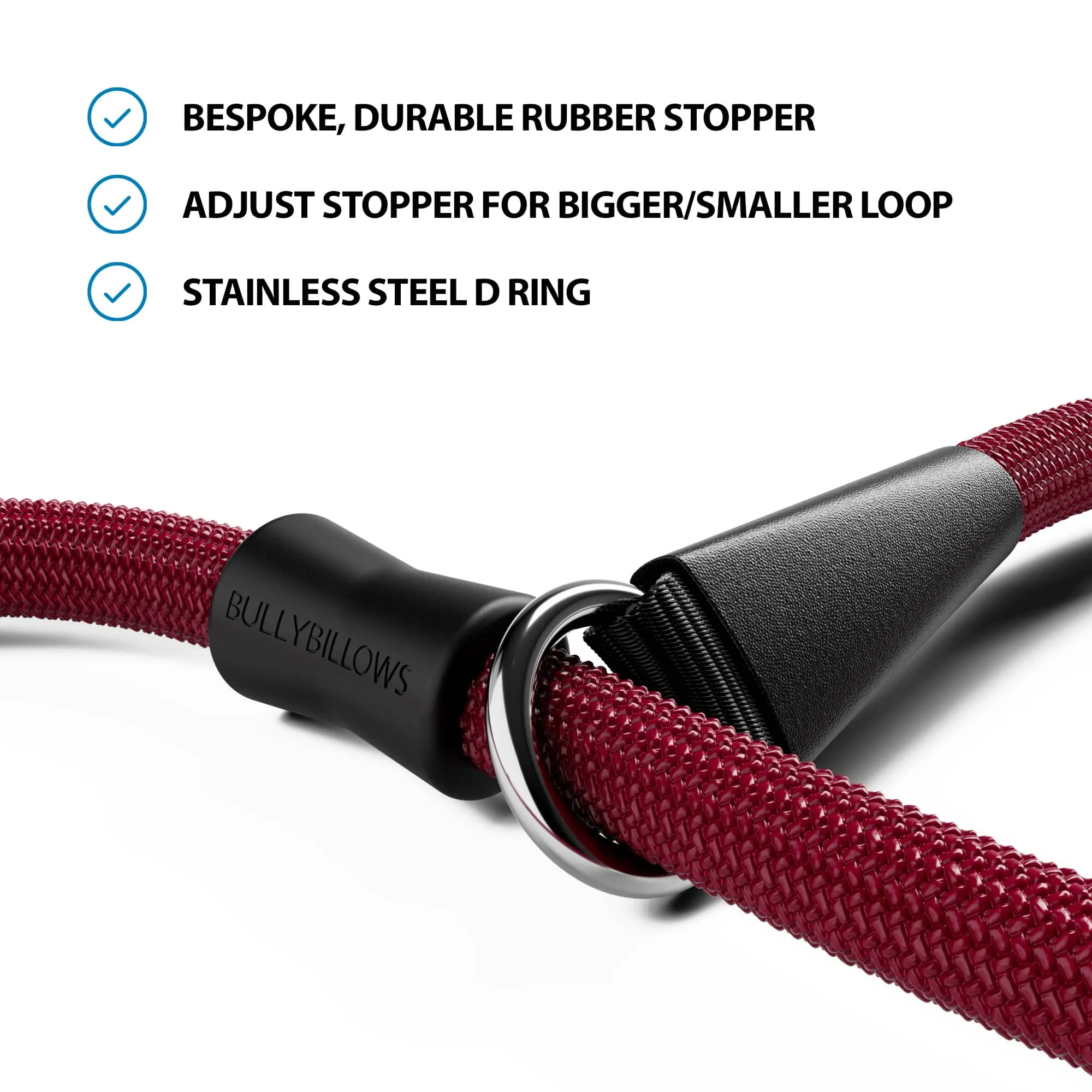 Slip Training Lead | Anti Pull & No Choking -  Burgundy