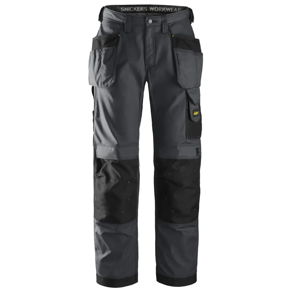 Snickers 3213 Craftsmen Holster Pocket Trousers, Rip-Stop Steel Grey/Black