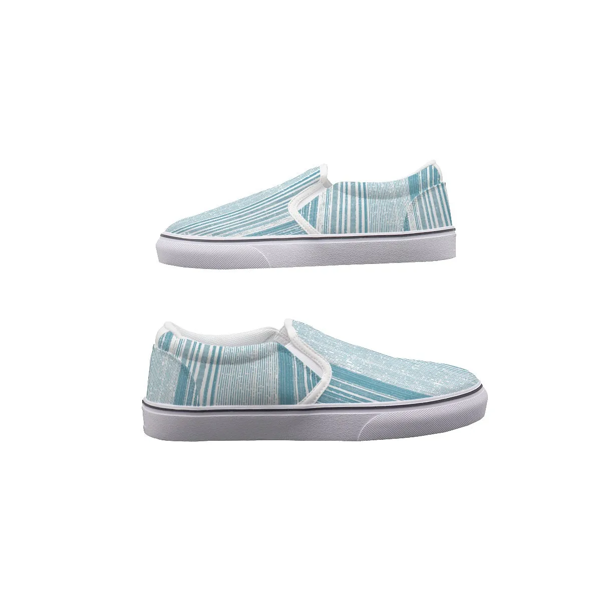 So#29 Men's Slip On Sneakers. Blue pattern.