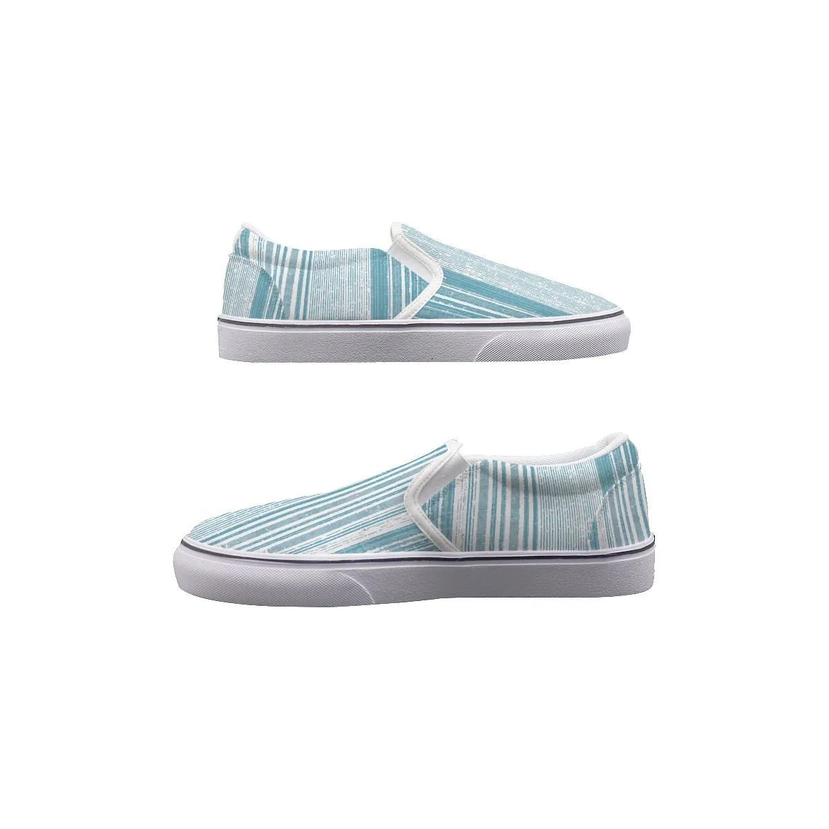 So#29 Men's Slip On Sneakers. Blue pattern.