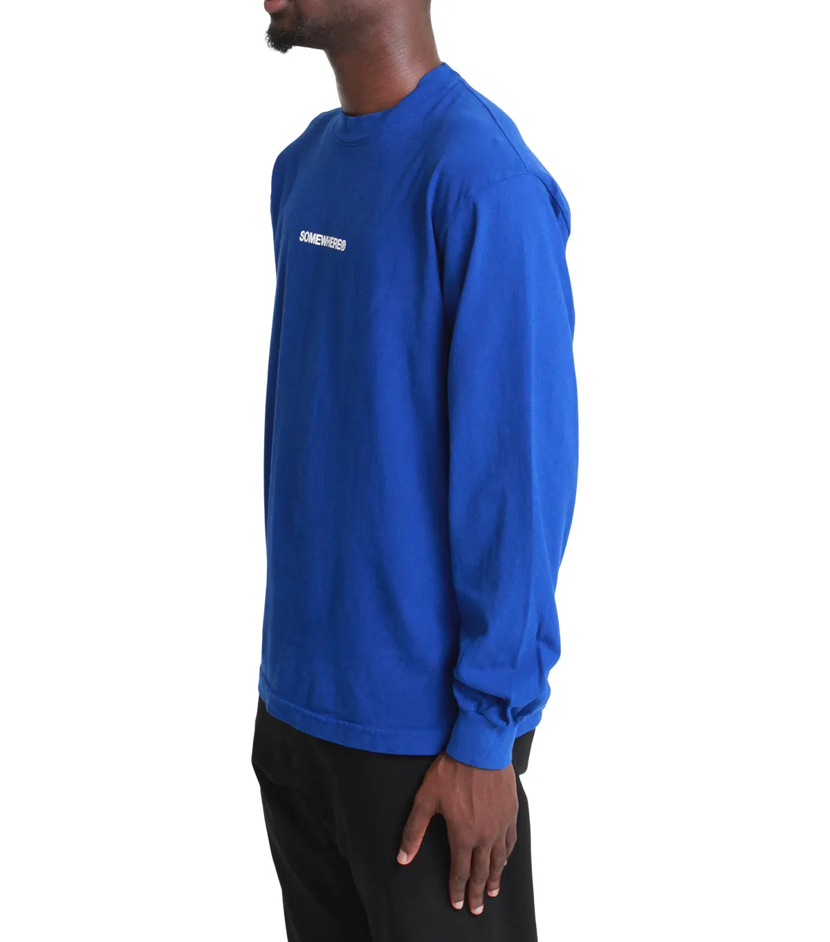 SOMEWHERE Original Logo Long Sleeve T-Shirt Blue