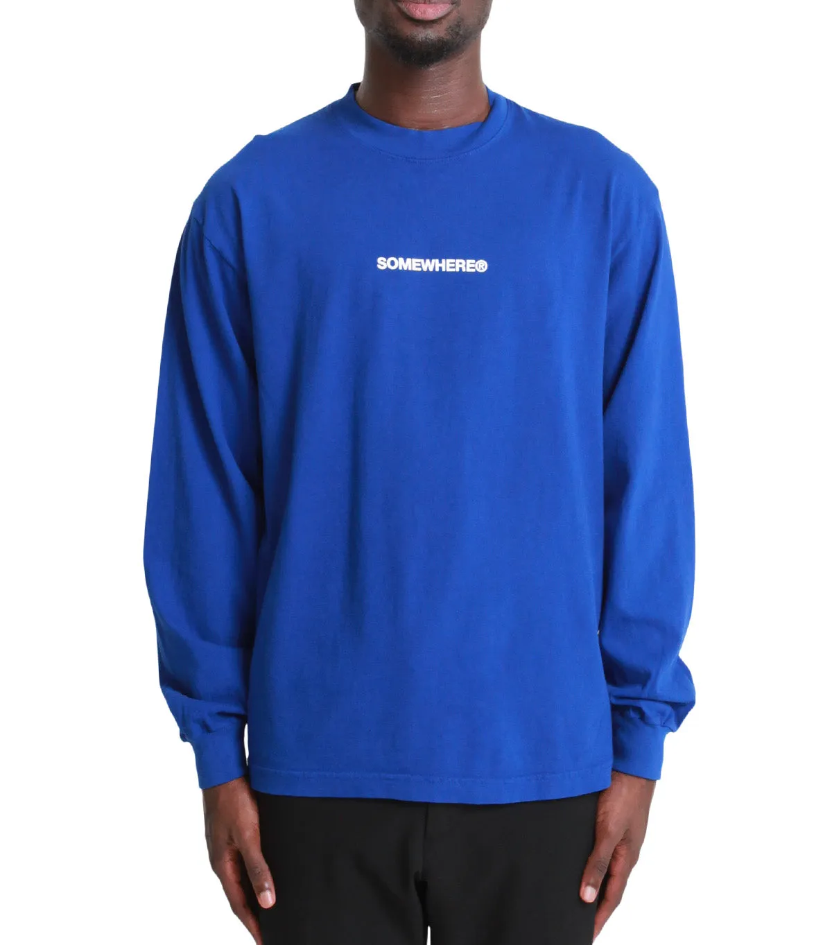 SOMEWHERE Original Logo Long Sleeve T-Shirt Blue