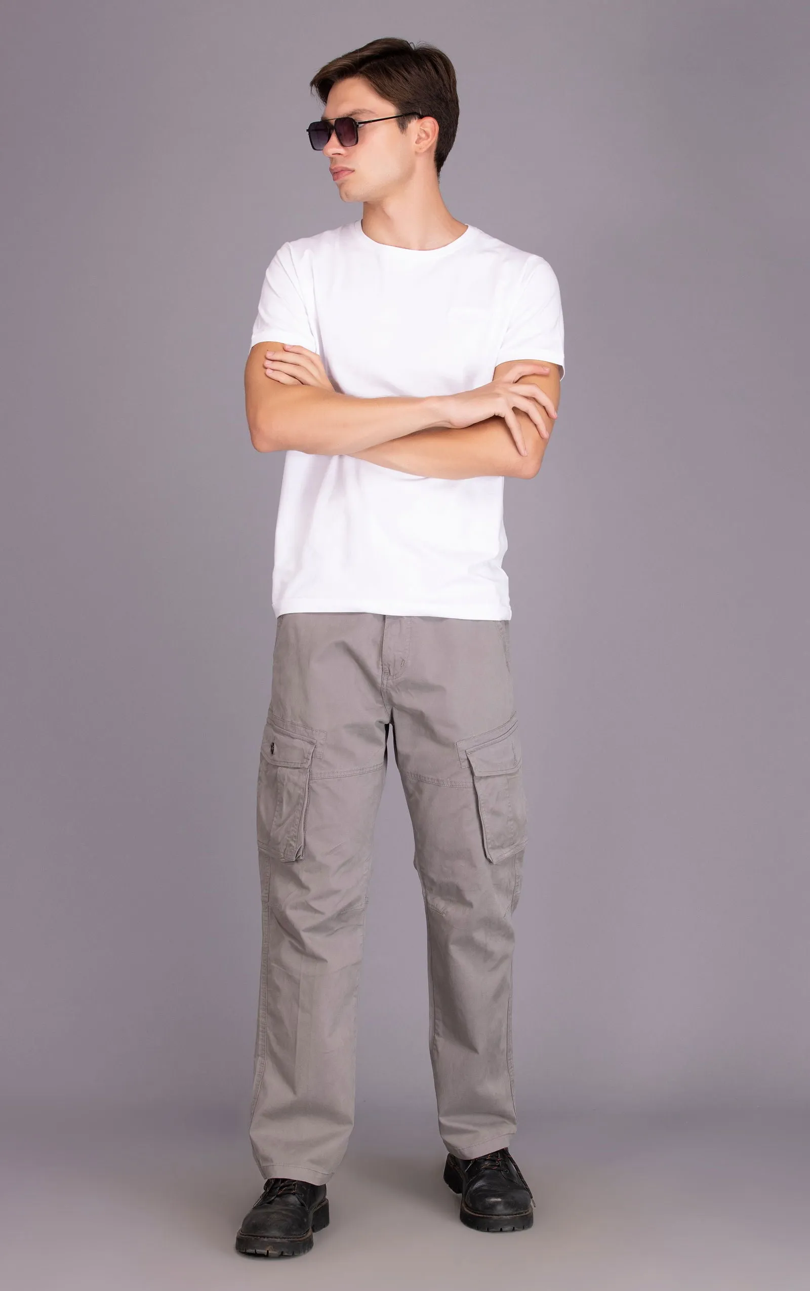 STRAIGHTFIT LOOSE CARGO-LIGHT GREY