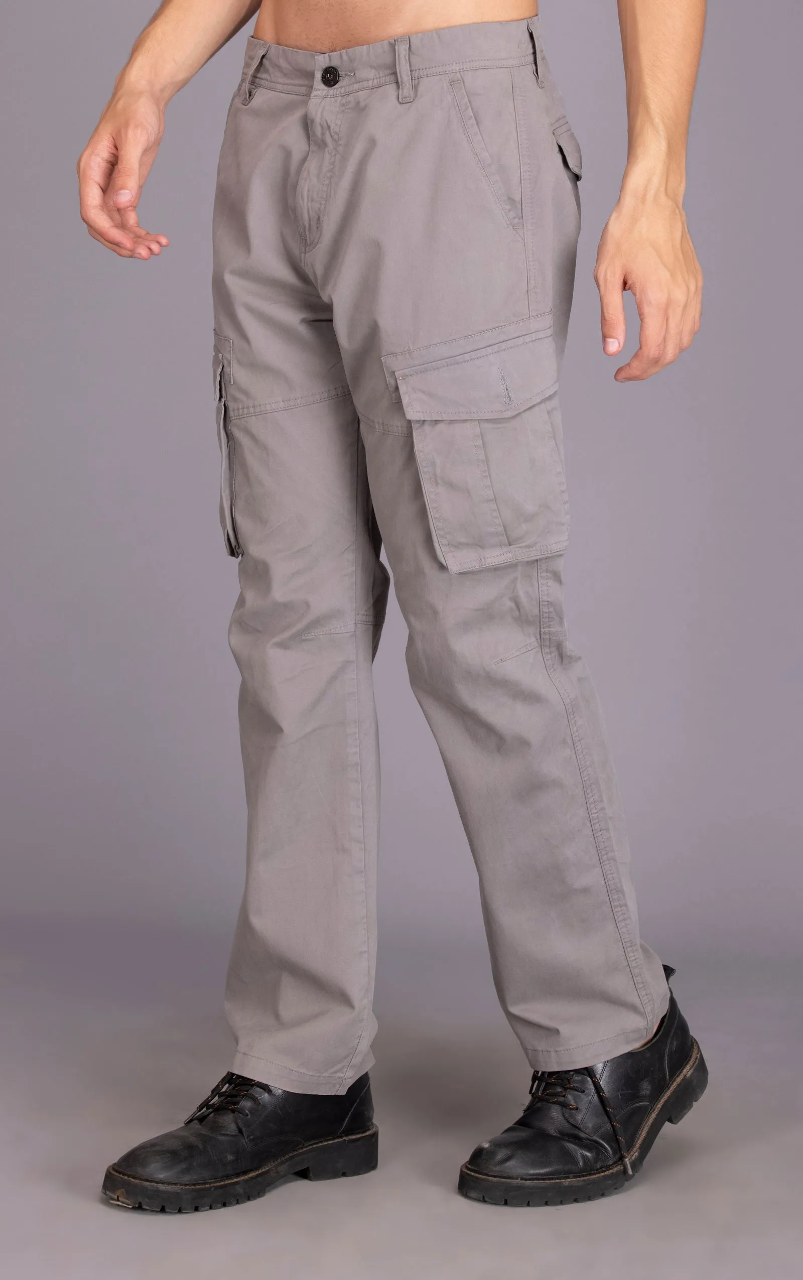 STRAIGHTFIT LOOSE CARGO-LIGHT GREY