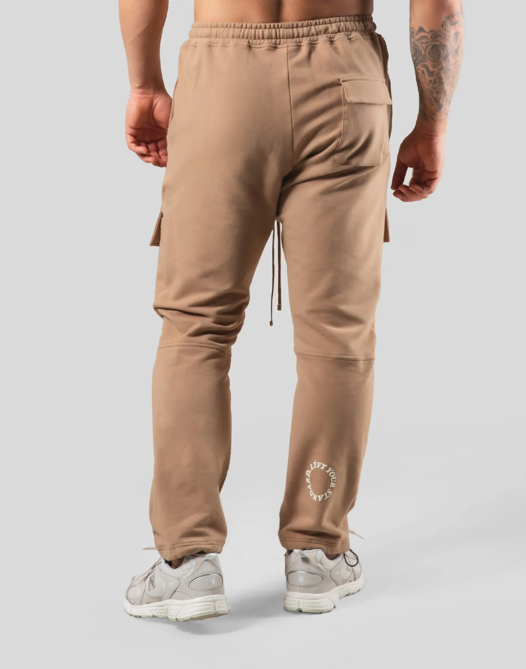 Stretch Sweat Cargo Pants - Beige