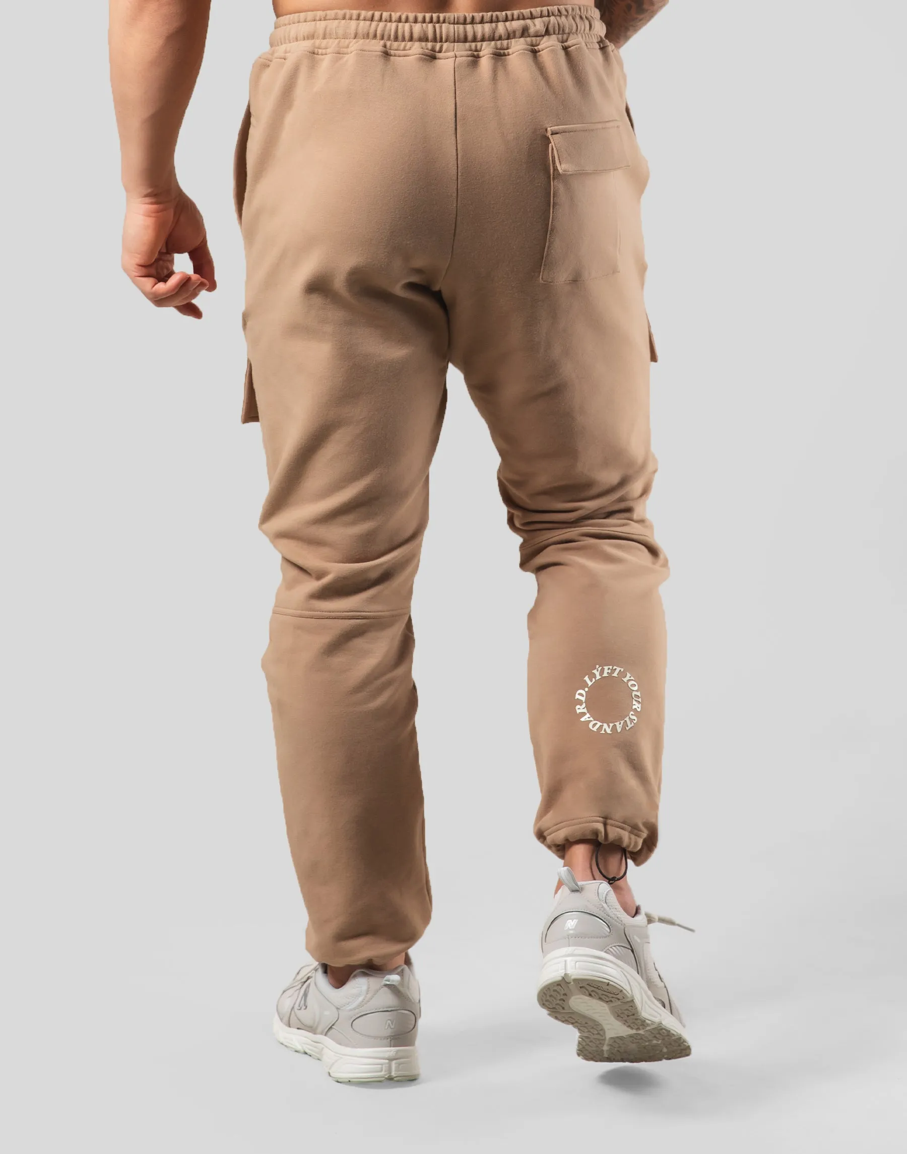 Stretch Sweat Cargo Pants - Beige