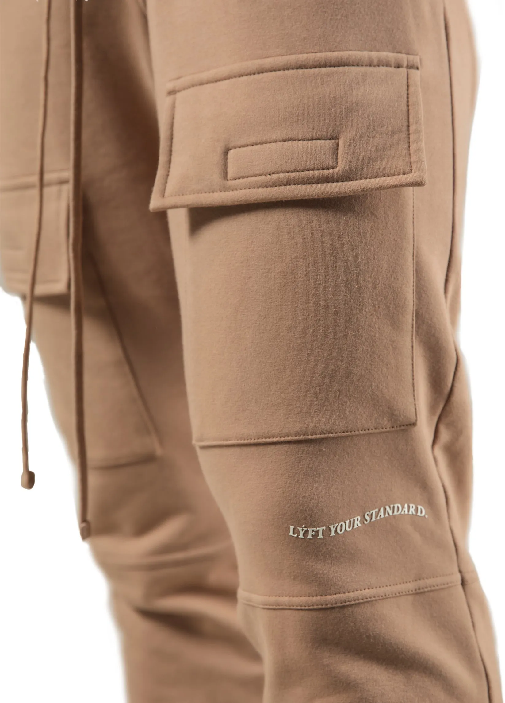 Stretch Sweat Cargo Pants - Beige