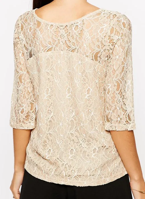 Sugarhill Boutique Cream Bow Back Blouse