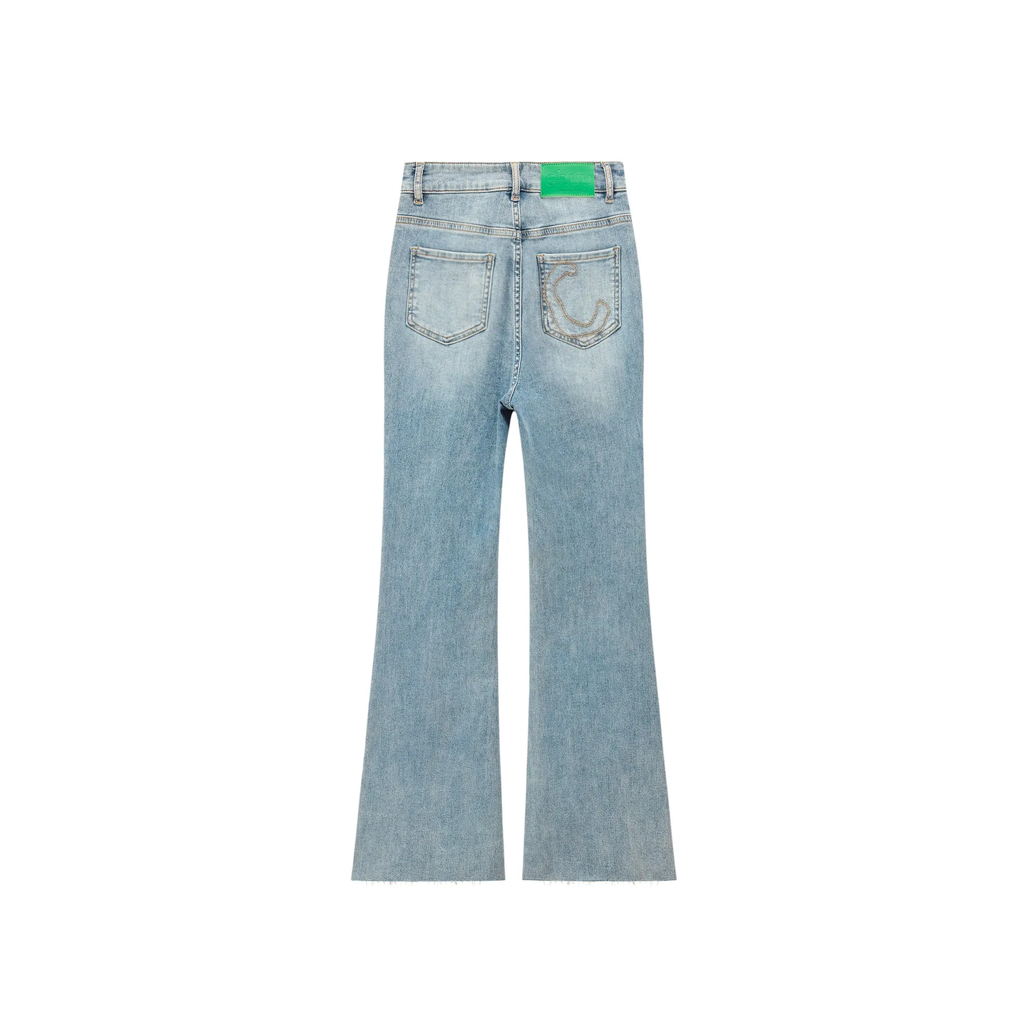 Sunshine High Waist Bootcut Washed Denim Pants