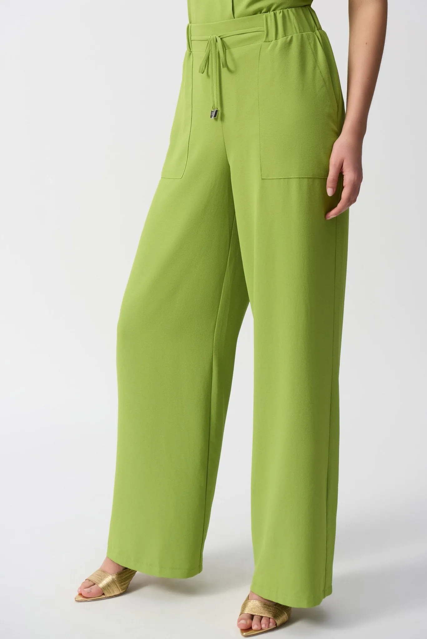 Textured Woven Wide-Leg Pants