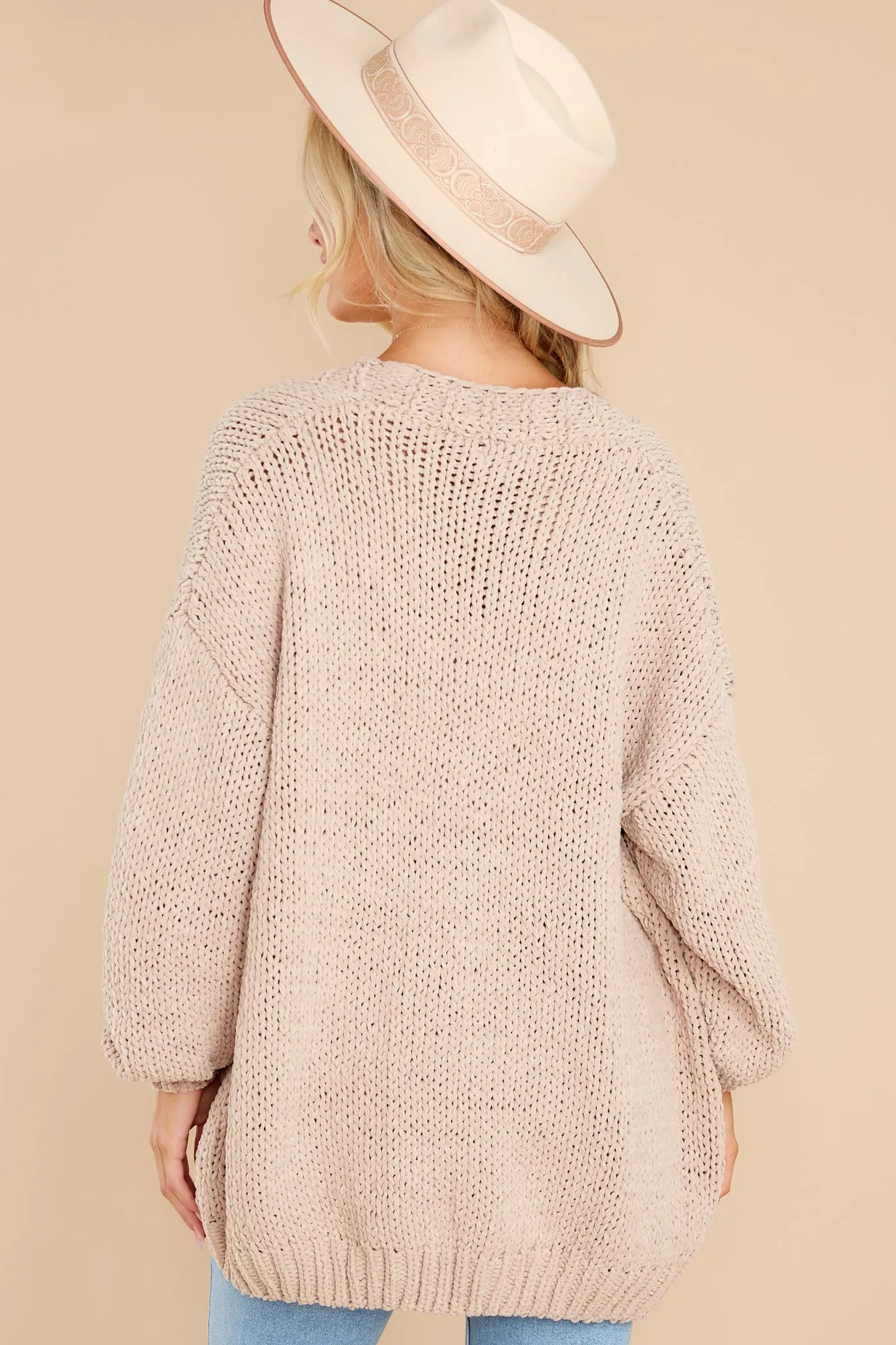 The Right Moment Taupe Knit Cardigan