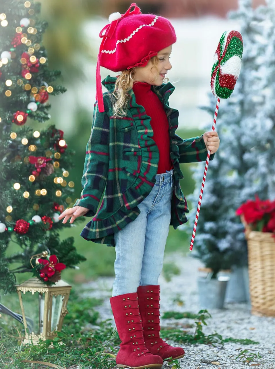 Under The Mistletoe Blazer Ruffle Cardigan