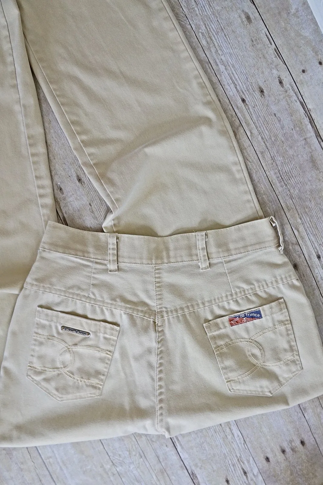 Vintage French Cream  High Rise Pants