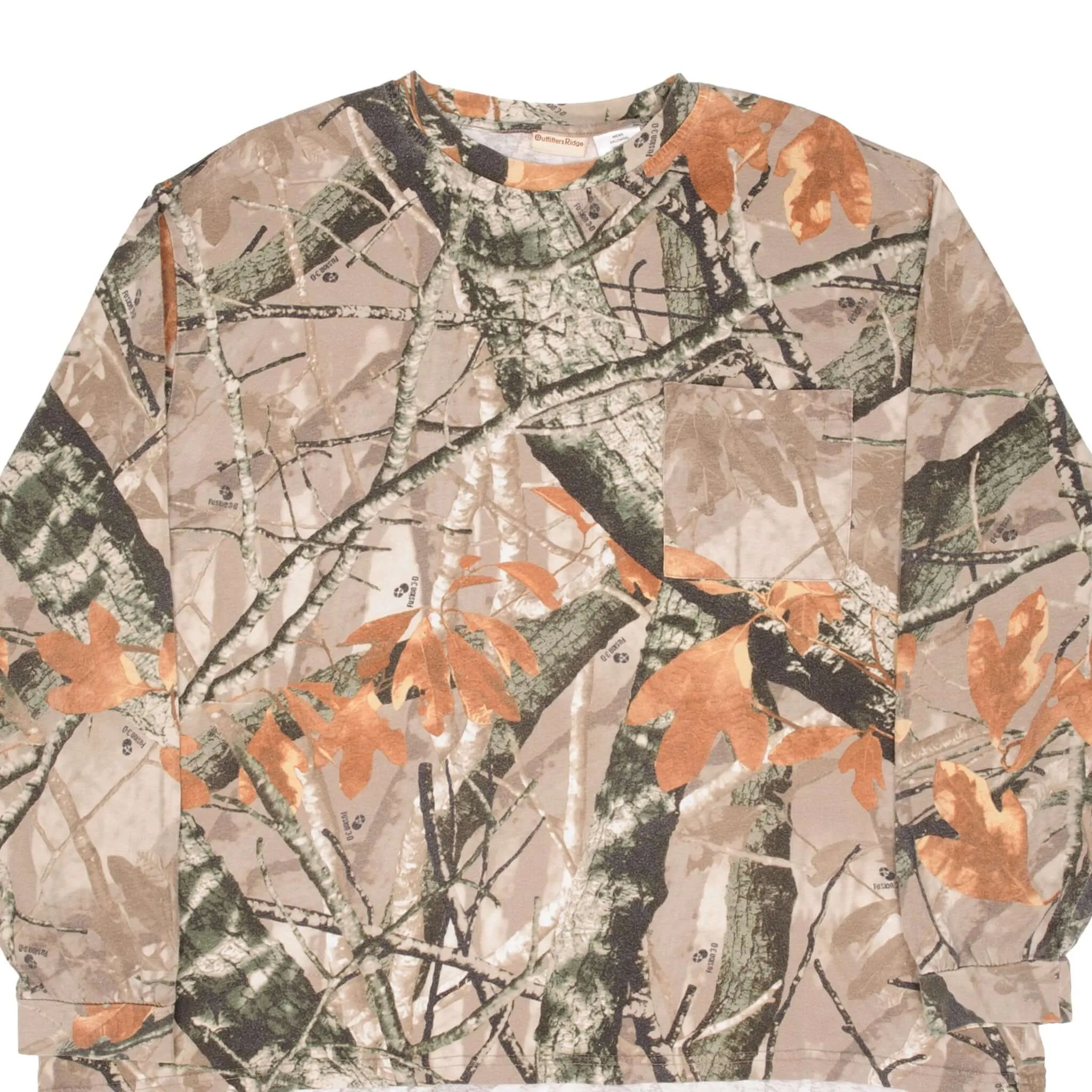 VINTAGE HUNTING FUSION 3D CAMO LONG SLEEVE POCKET TEE SHIRT SIZE 3XL