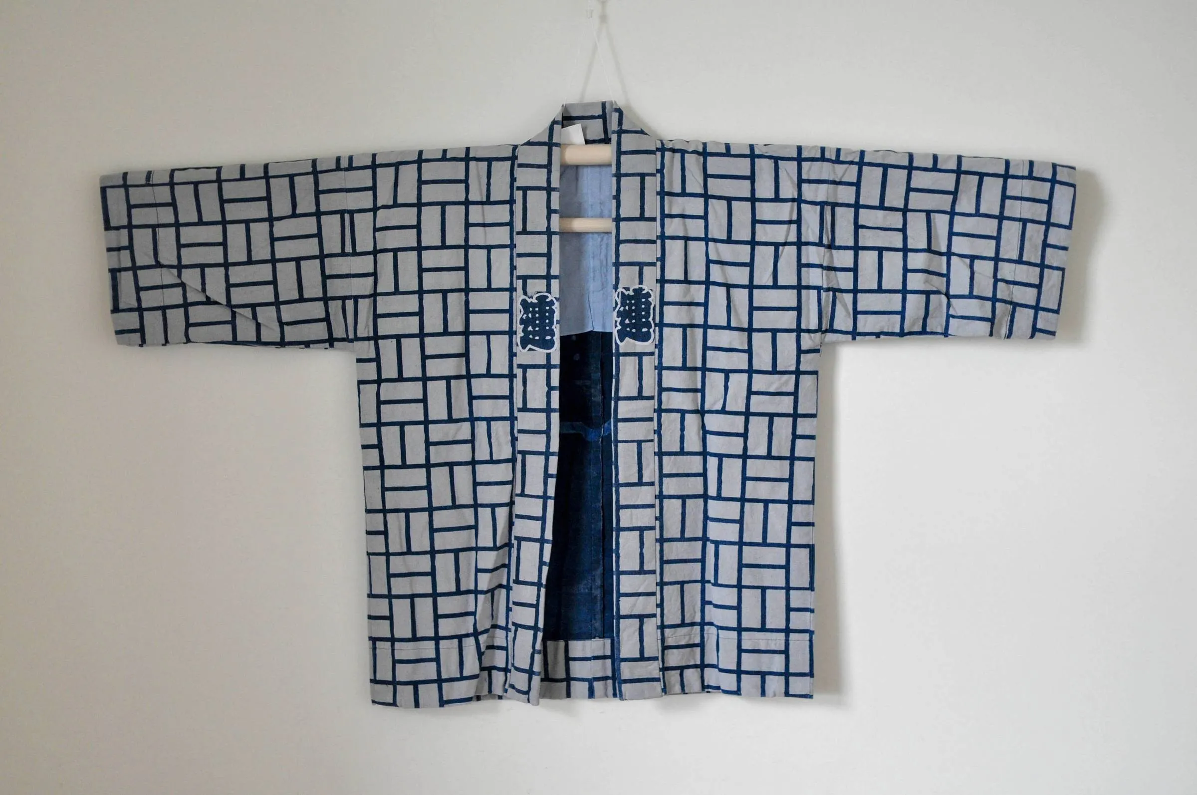 vintage indigo dye hanten kimono jacket【纏】