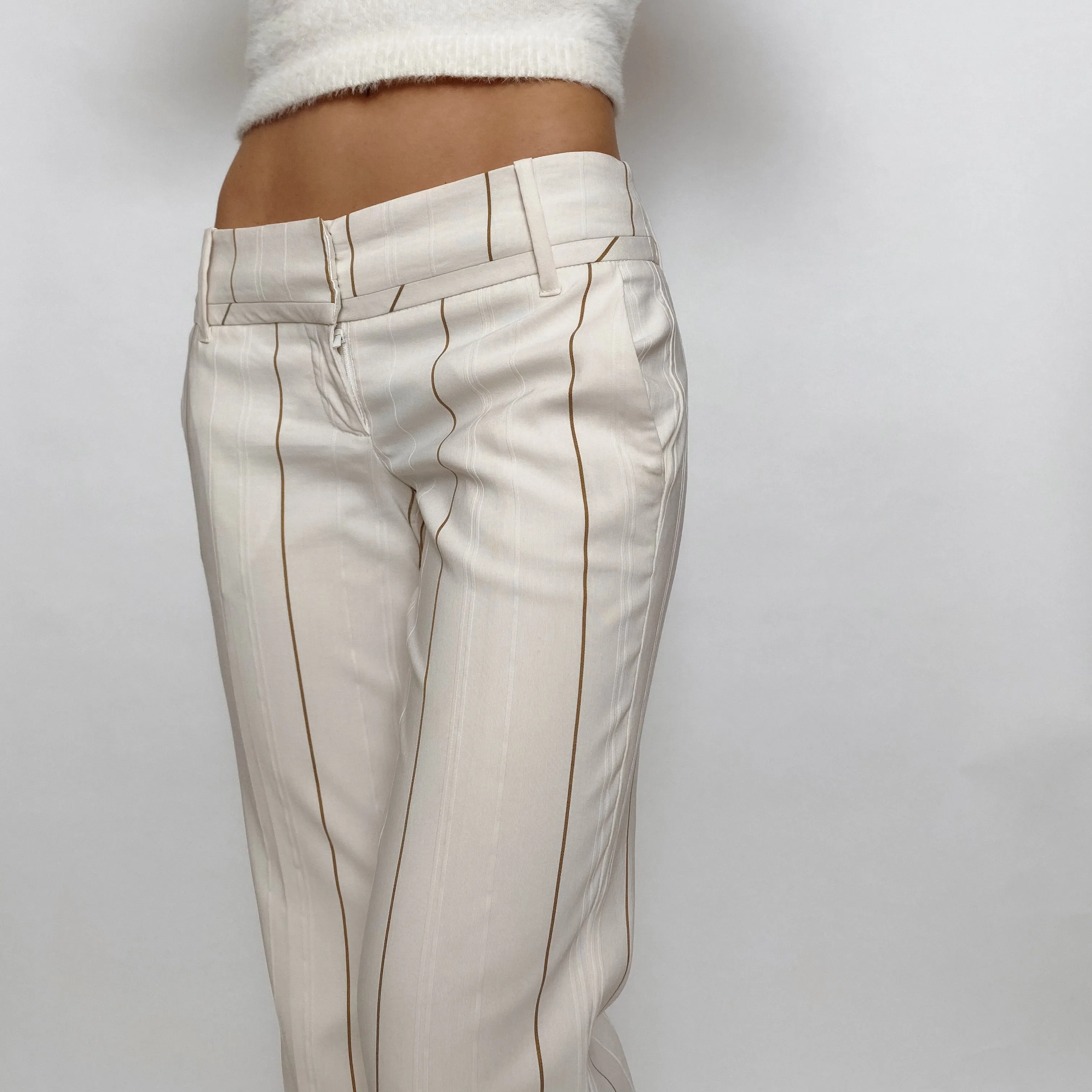 white low rise trousers - size 1