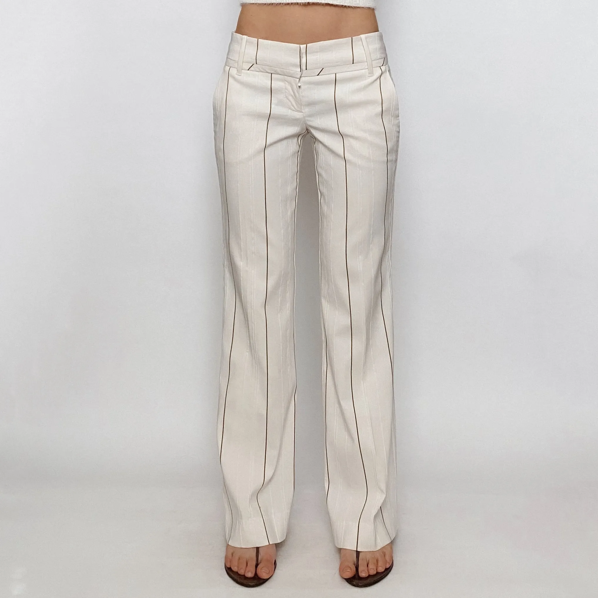 white low rise trousers - size 1