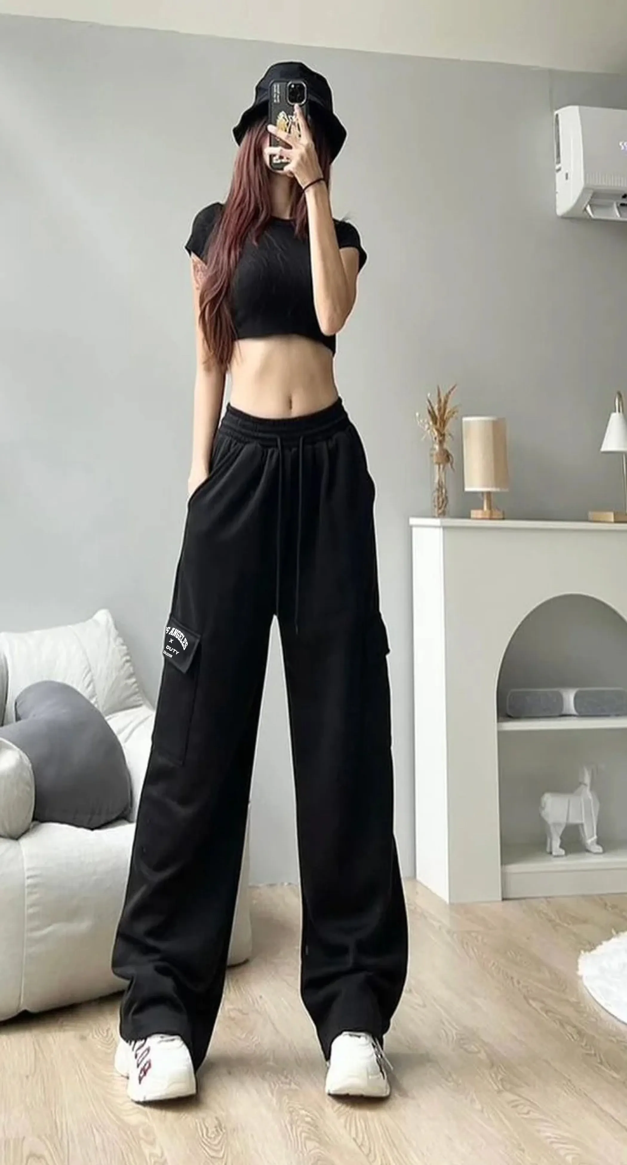 Wide Leg Flap Pocket Joggers