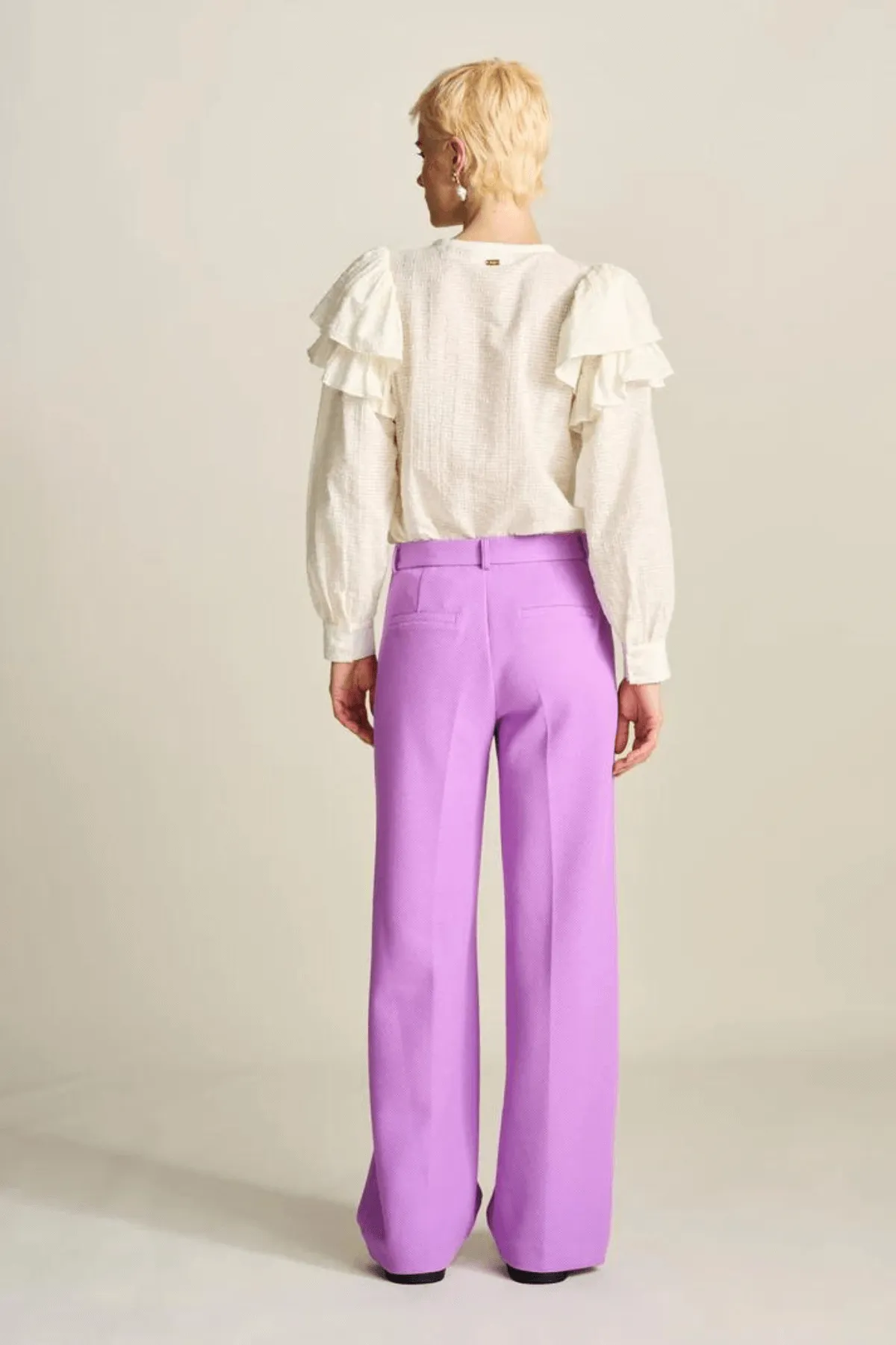 WIDE LEG PANT PIQUE PURPLE