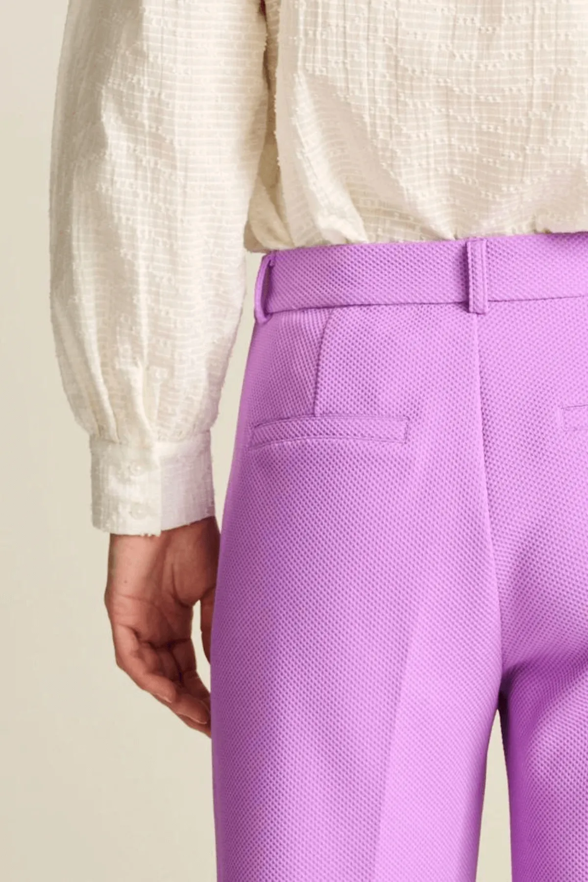 WIDE LEG PANT PIQUE PURPLE