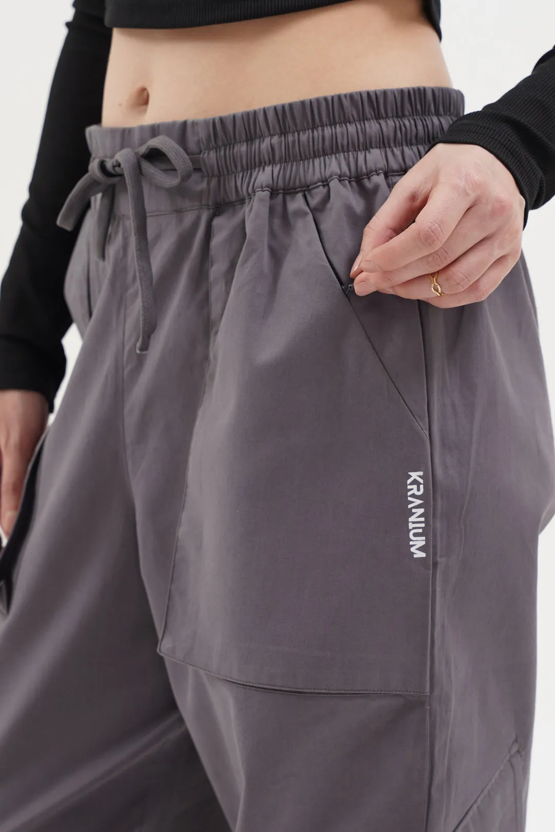 Women NOMAD Slate Grey Parachute Pants