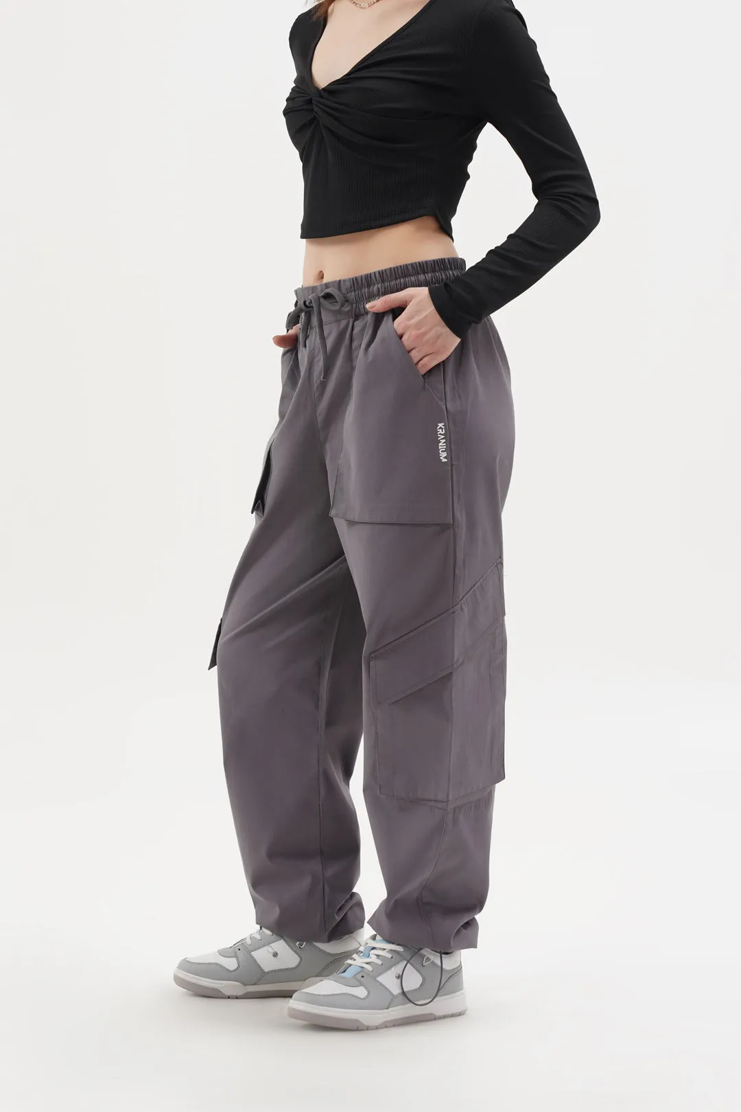 Women NOMAD Slate Grey Parachute Pants