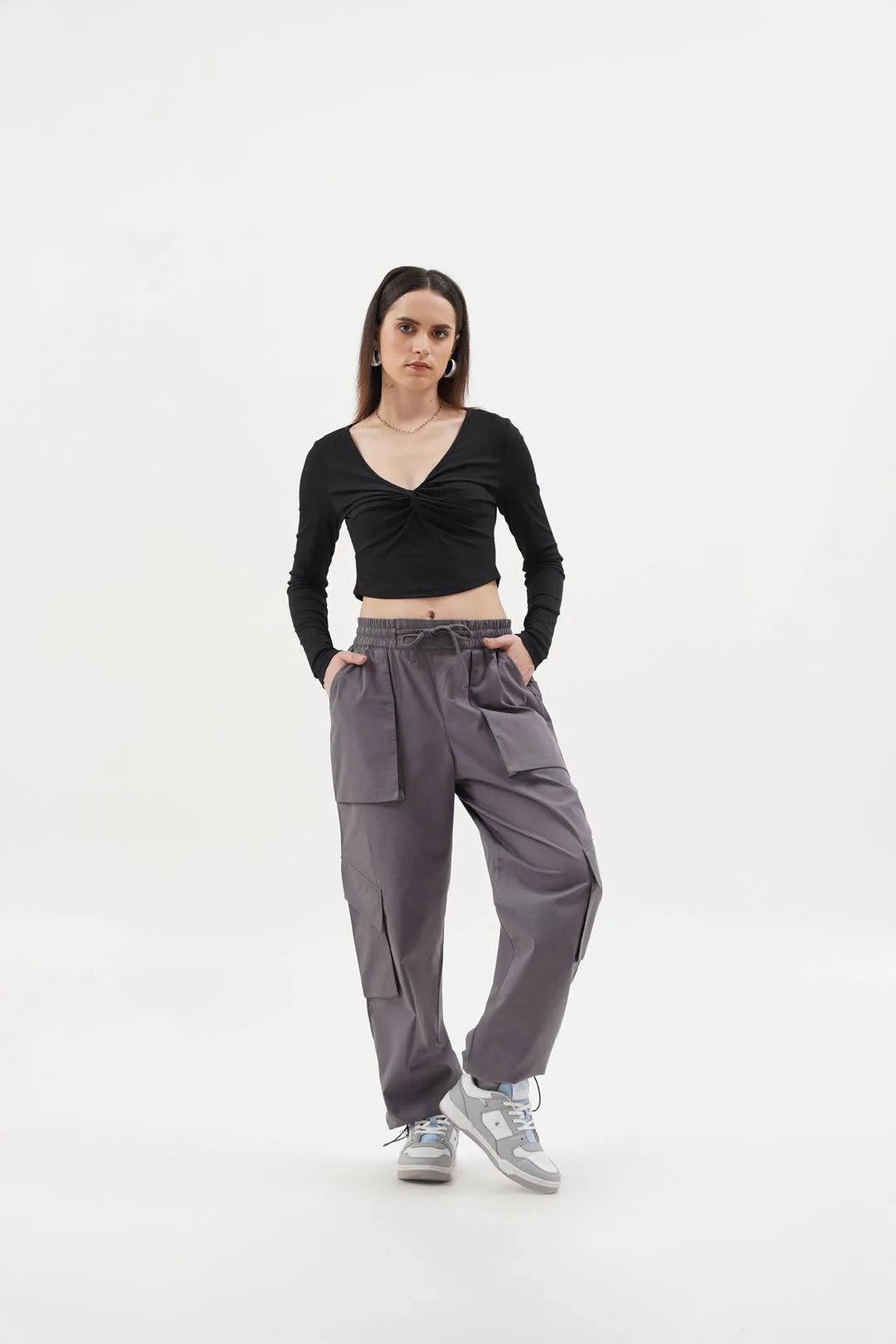 Women NOMAD Slate Grey Parachute Pants