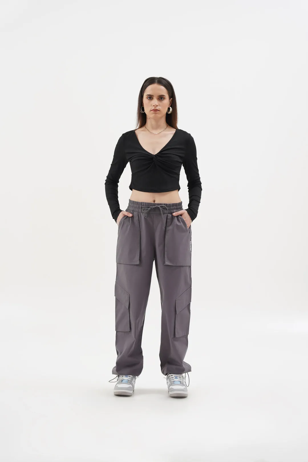 Women NOMAD Slate Grey Parachute Pants